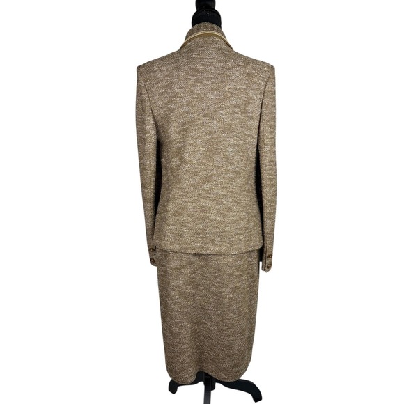 St. John‎ Collection Knit Skirt Suit Tan/Brown - Blazer size 6/Skirt size 8 - Picture 3 of 10